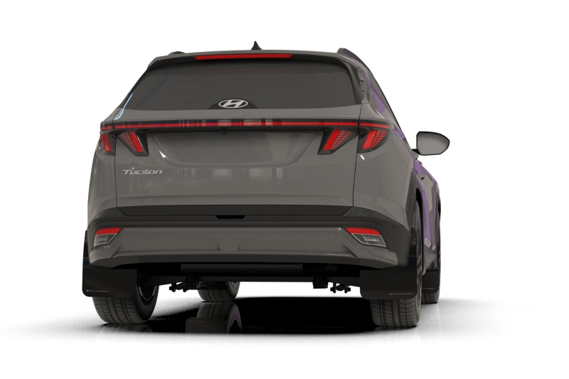 Hyundai Tucson Mud Flaps - Rally Armor - UR - Black with White Logo - `25-`27